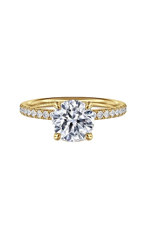 14k Yellow Gold Diamond Round Semi-Mount