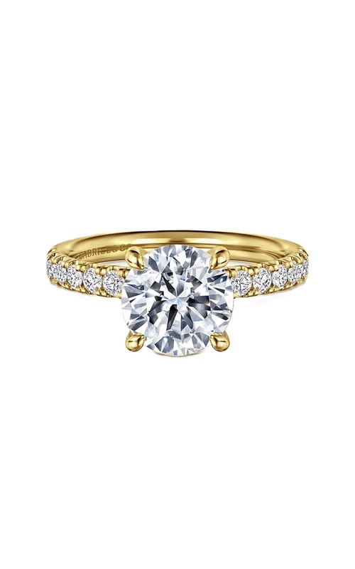 14k Yellow Gold Diamond Round Semi-Mount