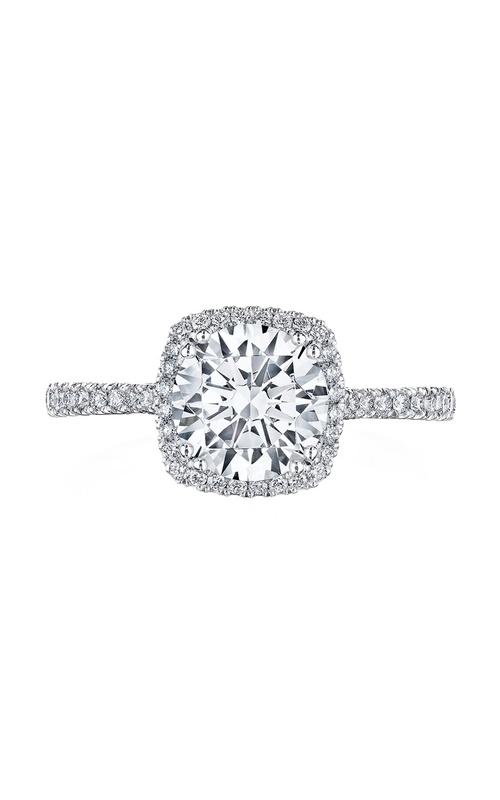 18k White Gold Graduated Diamond Halo Semi Mount