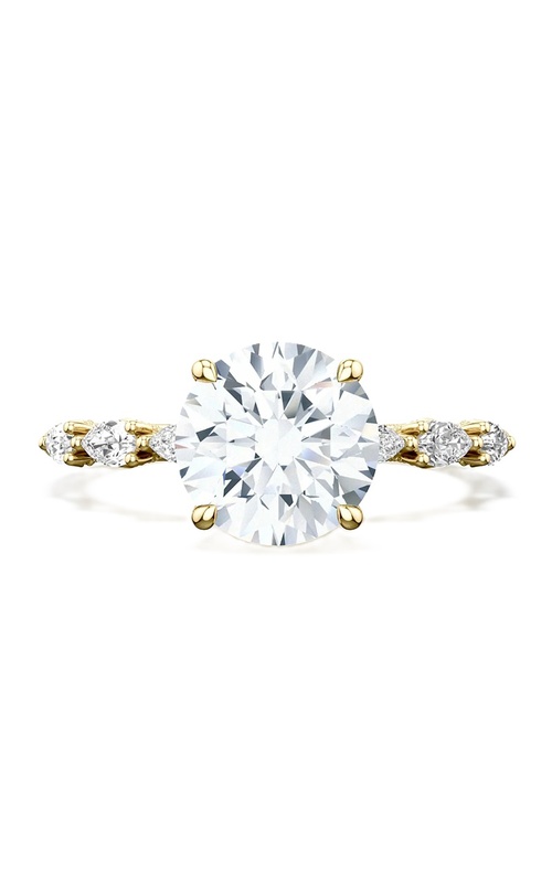 18k Yellow Gold Diamond Hidden Halo Semi Mount