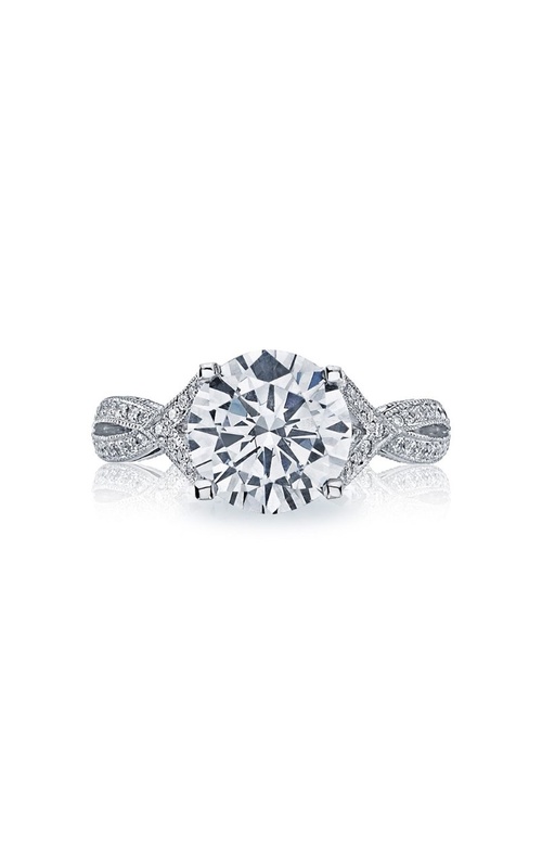 Tacori 18k White Gold Round Crisscross Diamond Engagement Ring