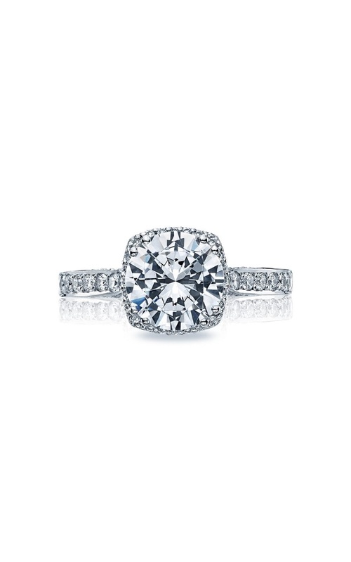 Tacori 18k White Gold Round Halo Diamond Engagement Ring