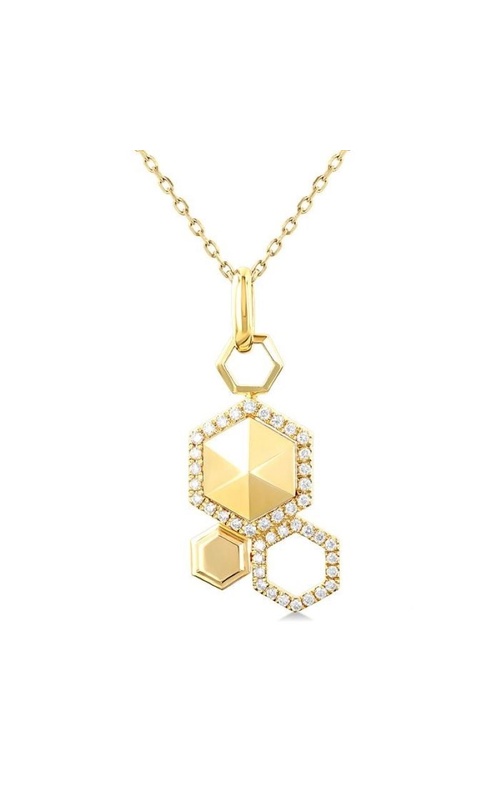 Diamond Halo 4 Hexagon Motif Necklace