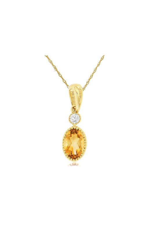 Citrine and Diamond Pendant