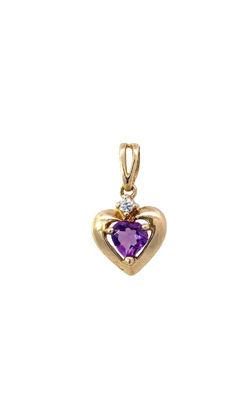 Estate Amethyst Heart Pendant