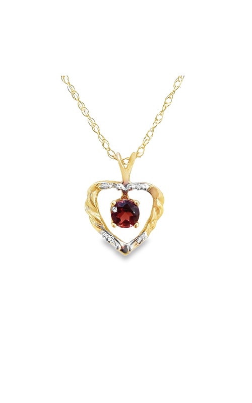 Estate Garnet Heart Pendant
