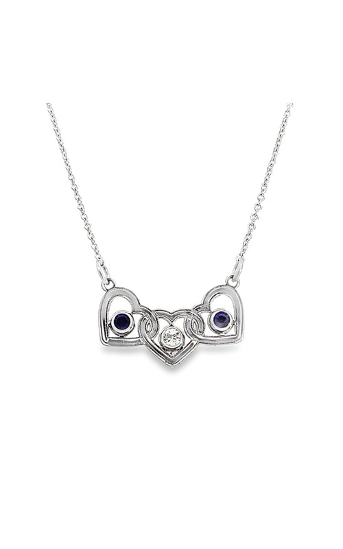 Amethyst & Diamond Heart Necklace