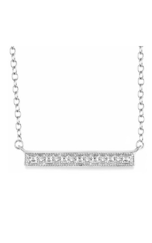 Sterling Silver Diamond Horizontal Bar Necklace