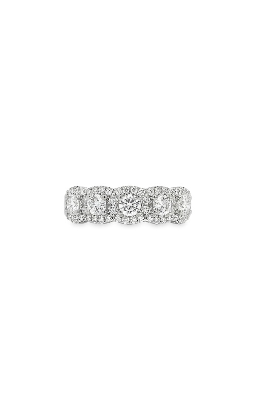 14k White Gold 1.00cttw Diamond 5 Halo Fashion Ring