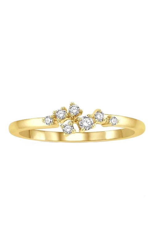 14k Yellow Gold Scattered Diamond Ring