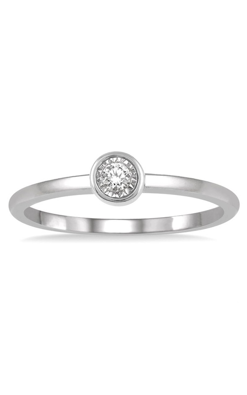 10k White Gold .03ct Round Diamond Promise Ring