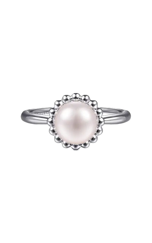 Sterling Silver Pearl Ring with Bujukan Beaded Halo