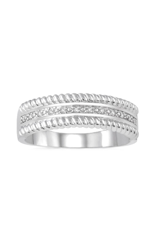 Silver Rope Diamond Ring