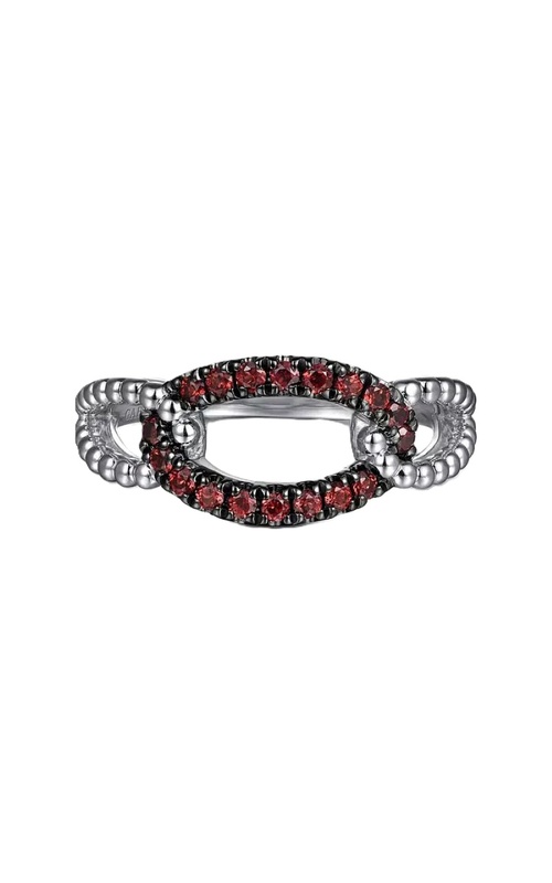 Sterling Silver Garnet Bujukan Link Ring