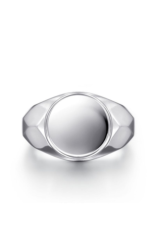 Men's Sterling Silver Round Signet Ring