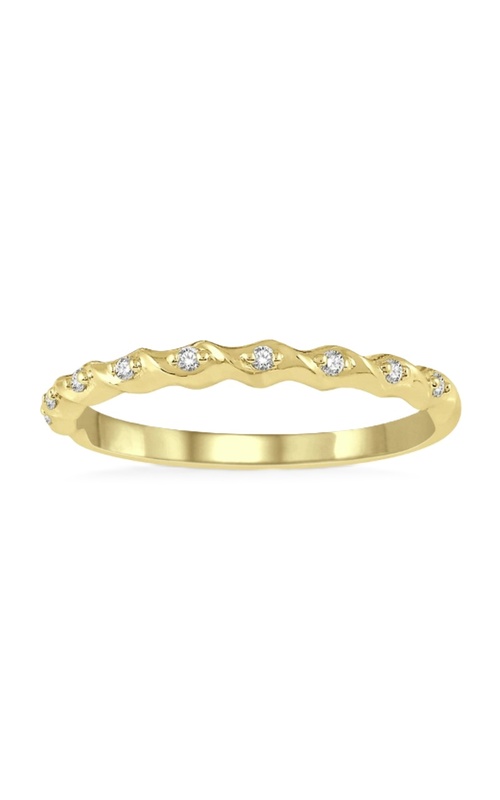 14k Yellow Gold Diamond Stackable Ring