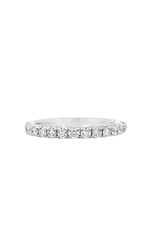 14k White Gold .52cttw Round Diamond Straight Band