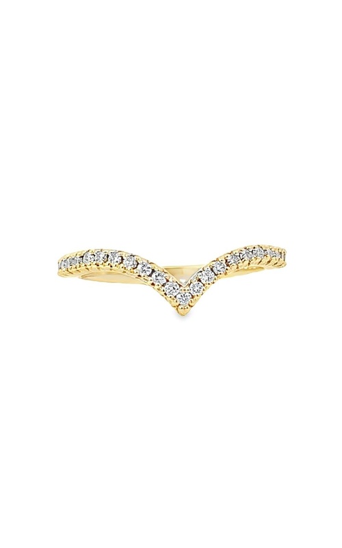 Yellow Gold V-shaped Diamond Band
