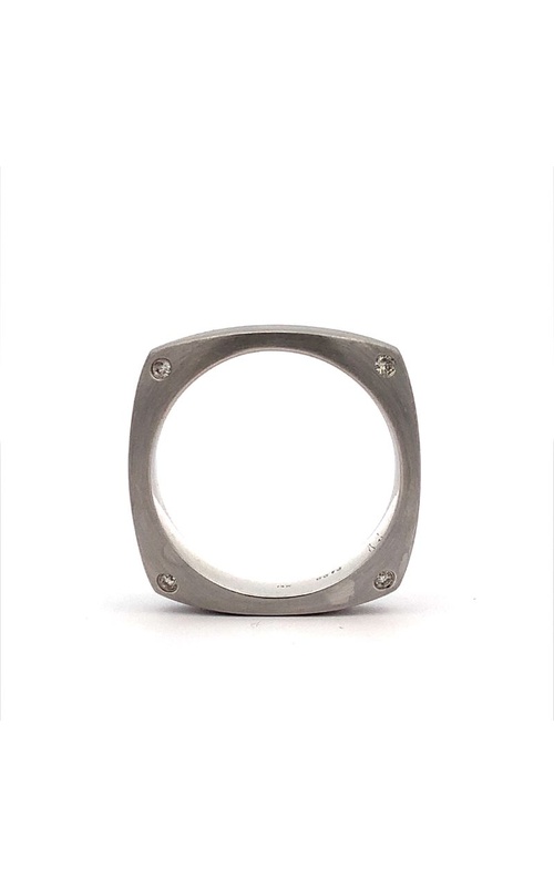 14K White Gold Men's Wedding Band