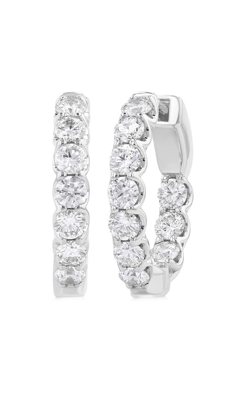 14k White Gold 2.00cttw Diamond In & Out Hoop Earrings