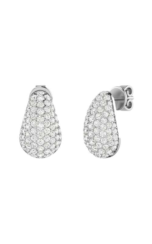 14k White Gold 2.00ct Lab Grown Diamond Pave Domed Cloud Earrings