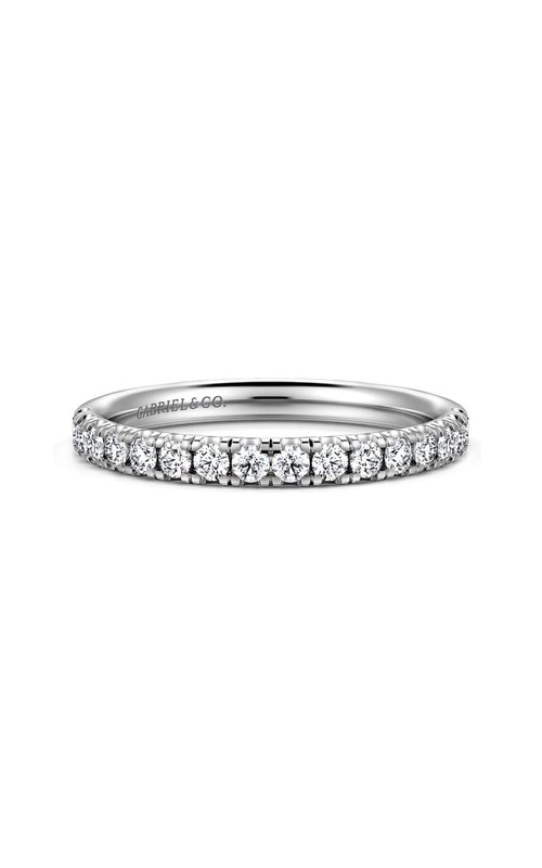 14K White Gold Diamond Wedding Band
