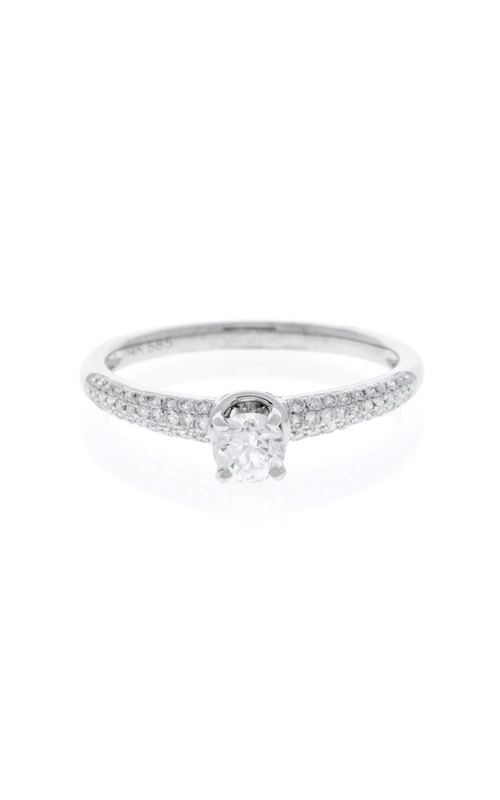 14K White Gold Diamond Engagement Ring