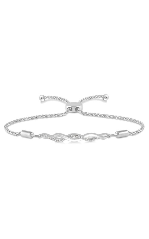 Sterling Silver Infinity Swirl Diamond Bracelet