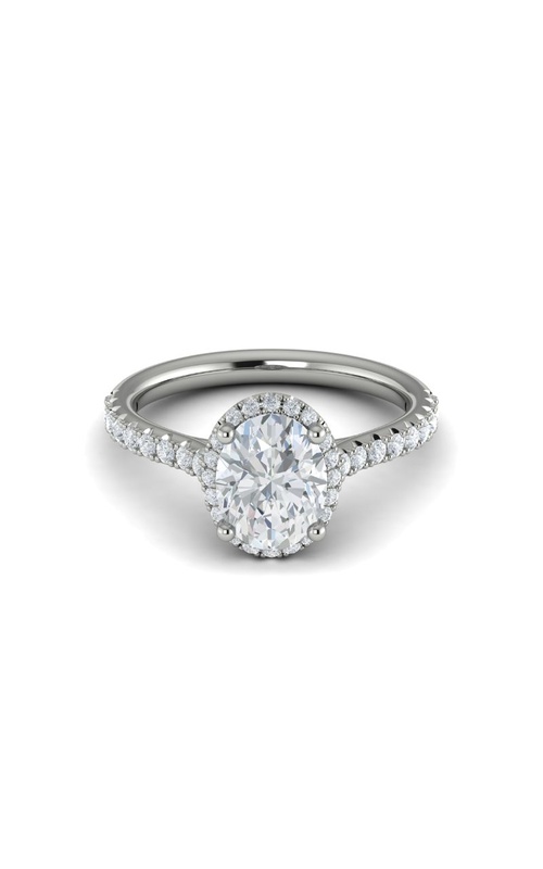 Medawar Crown Collection 14k White Gold 2.00ct Oval Lab Grown Diamond Engagement Ring
