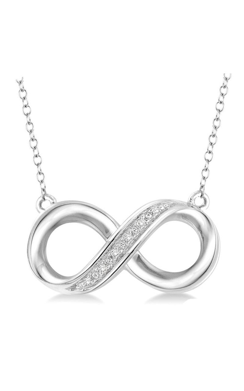 Sterling Silver Sideways Infinity Necklace