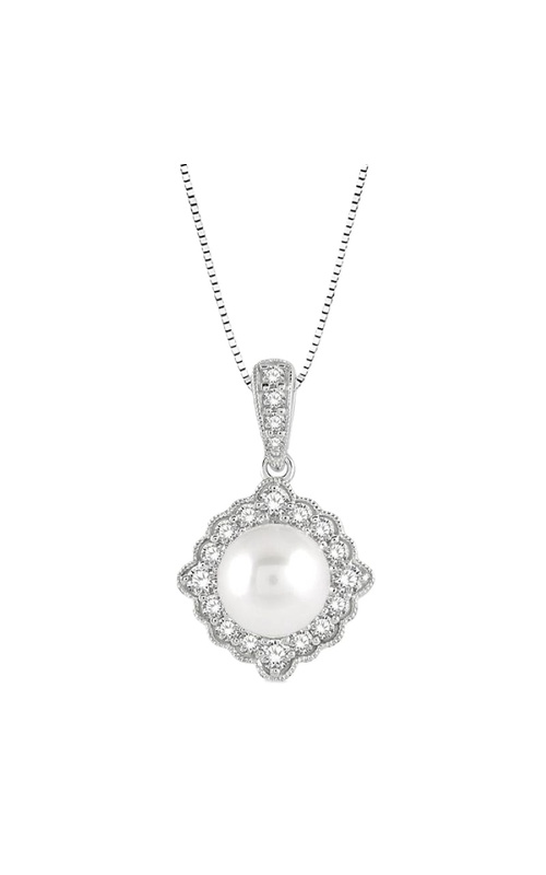 Pearl & Halo Diamond Pendant