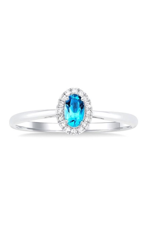 Blue Topaz and Diamond Ring