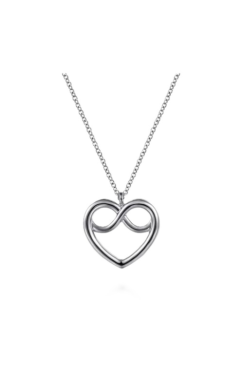 Sterling Silver Heart Love Knot Pendant Necklace
