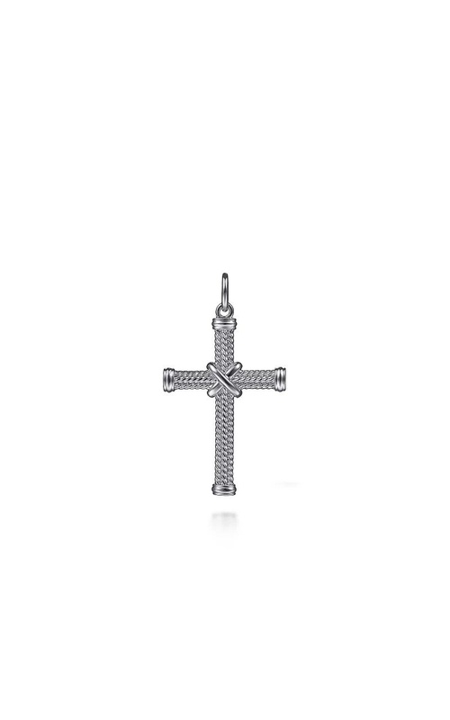 Sterling Silver Twisted Rope Cross Pendant