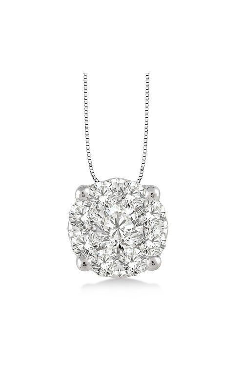 1/4 Ctw Diamond Pendant in 14K White Gold with Chain