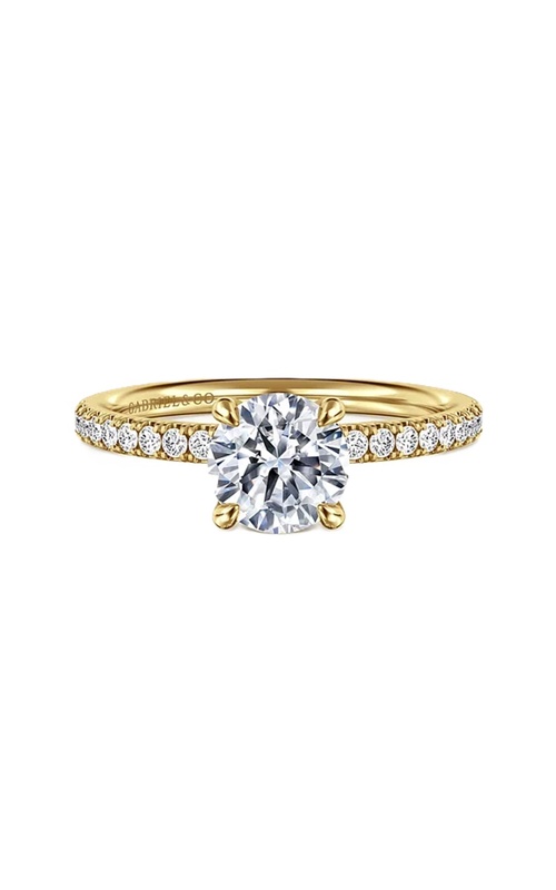 14k Yellow Gold Diamond Round Semi-Mount