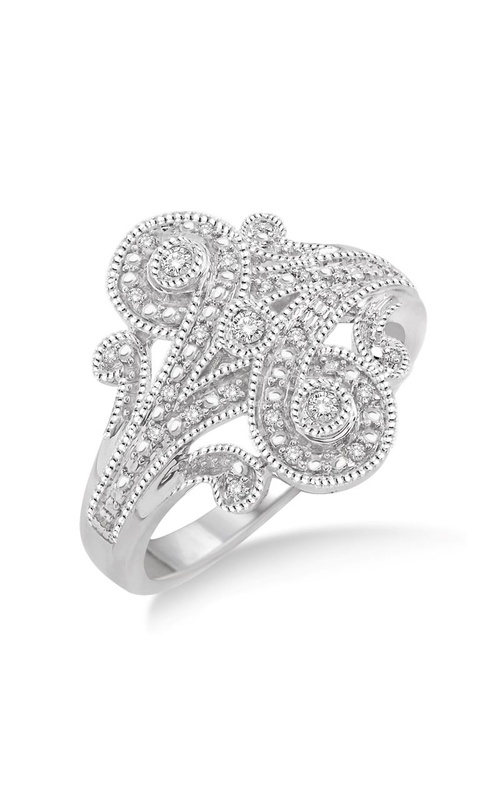 Sterling Silver Diamond Swirl Fashion Ring