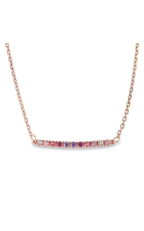 1kt Rose Gold Amalfi Rose Multicolor Pink Topaz Balance Necklace