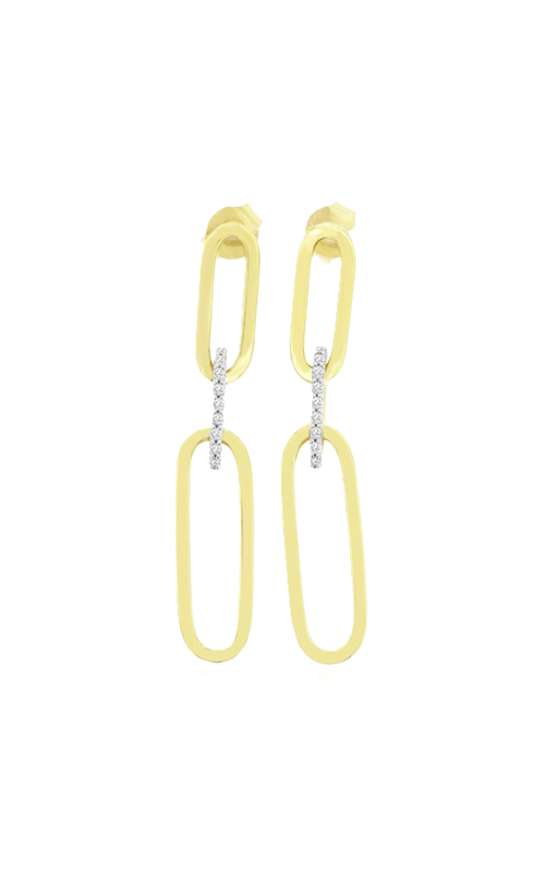 14K Yellow Gold Round Diamond Triple Dangle Earrings