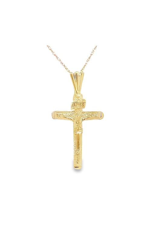 Estate 14K Yellow Gold Crucifix Pendant on 14K Fine Chain