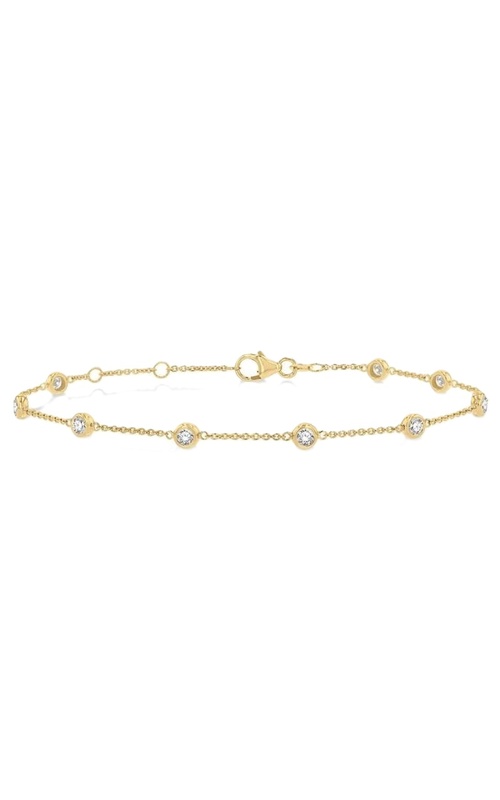 14k Yellow Gold 3/4 Cttw. Round Diamond Station Bracelet