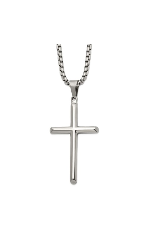 Stainless Steel Polished Cross Pendant with 24 Box Chain