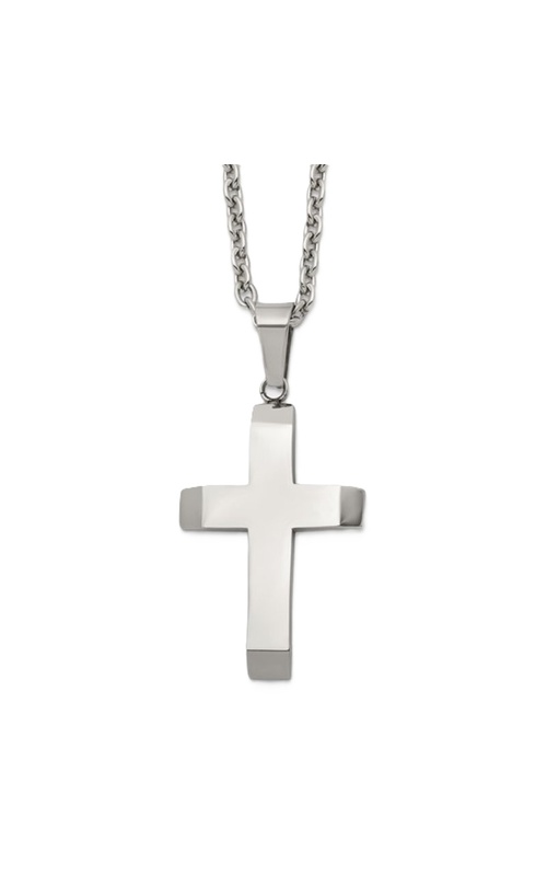 Stainless Steel Polished Cross Pendant with 24 Cable Chain
