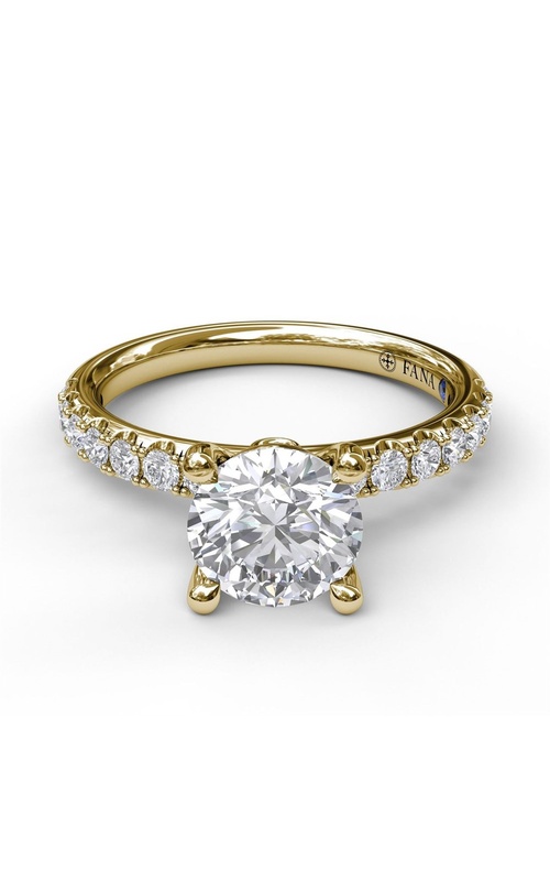 14 Stone Pave Diamond Engagement Ring with 2 Surprise Bezel Diamond Accents