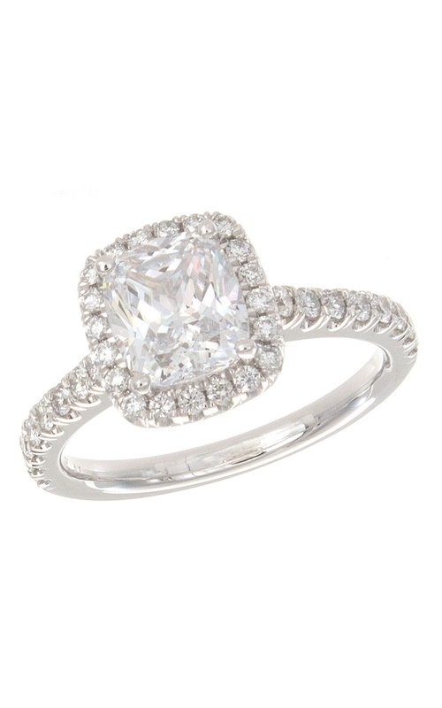 Solomon Brothers Collection Cushion Shape Micropave Halo Diamond Engagement Ring