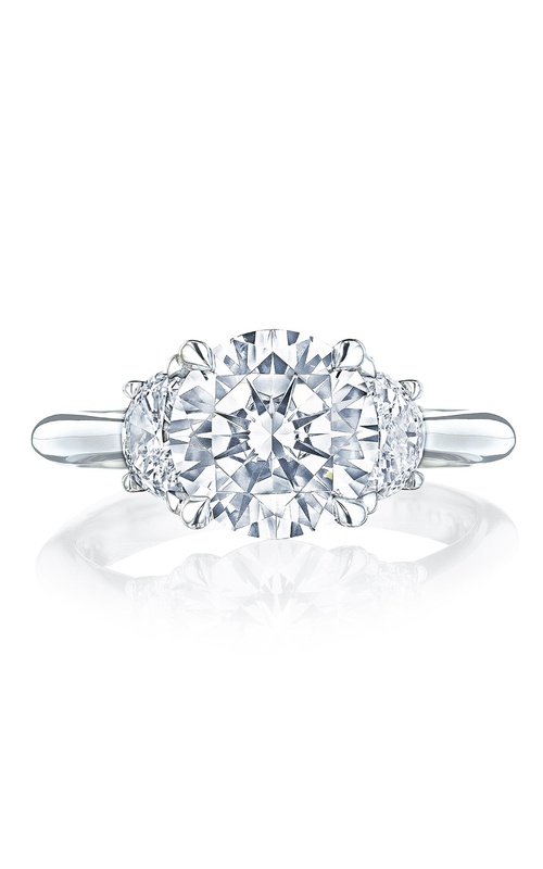 Tacori Founders Collection Royal T 3 Stone prong Set Half Moon Diamond Engagement Ring