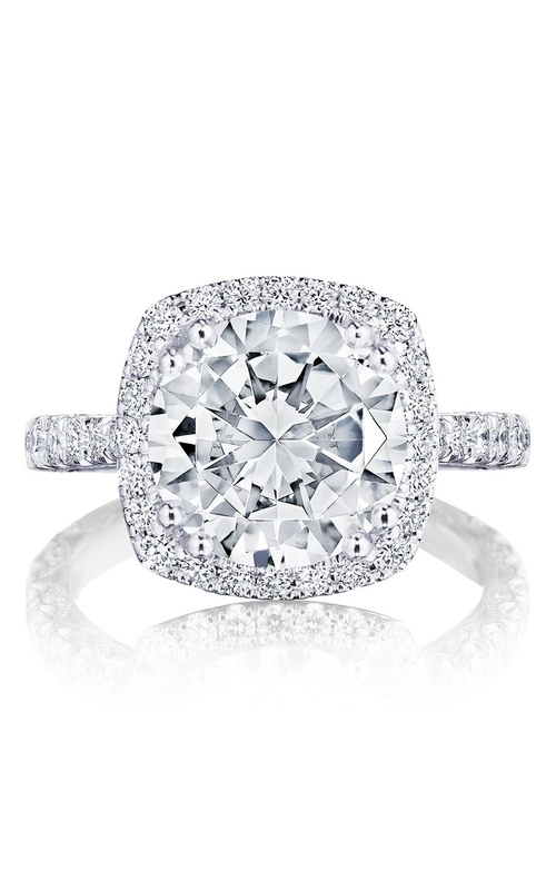 Tacori Royal T Collection Cushion Halo Pave Diamond Engagement Ring