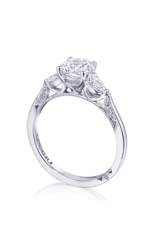 Simply Tacori Collection 3 Stone prong Set Pear Shape Diamond Engagement Ring