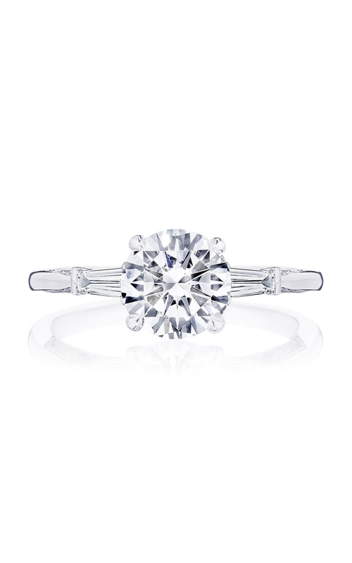 Simply Tacori Collection 3 Stone Bar Set Tapered Baguette Diamond Engagement Ring