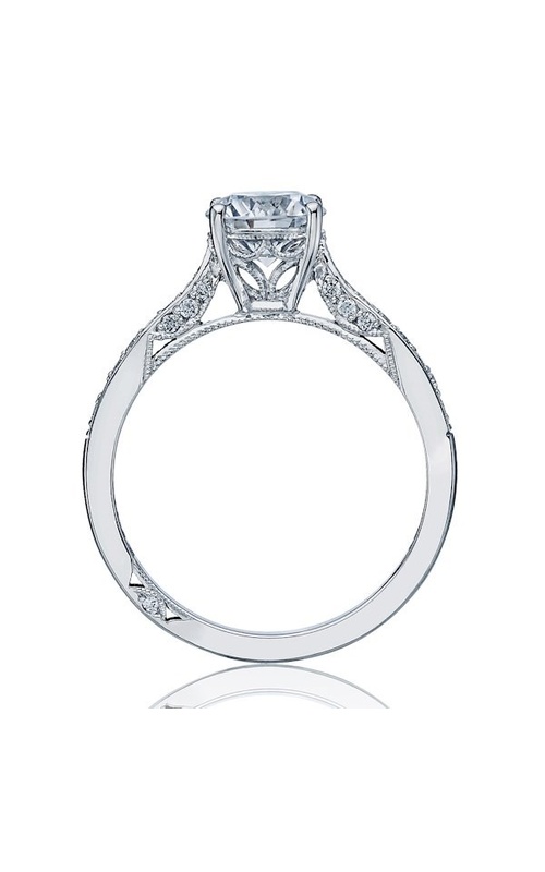 Dantela Collection Cathedral Style Pave Set Round Diamond Engagement Ring